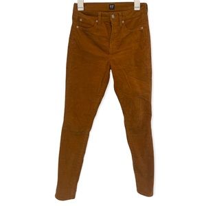 High waisted skinny corduroy pants